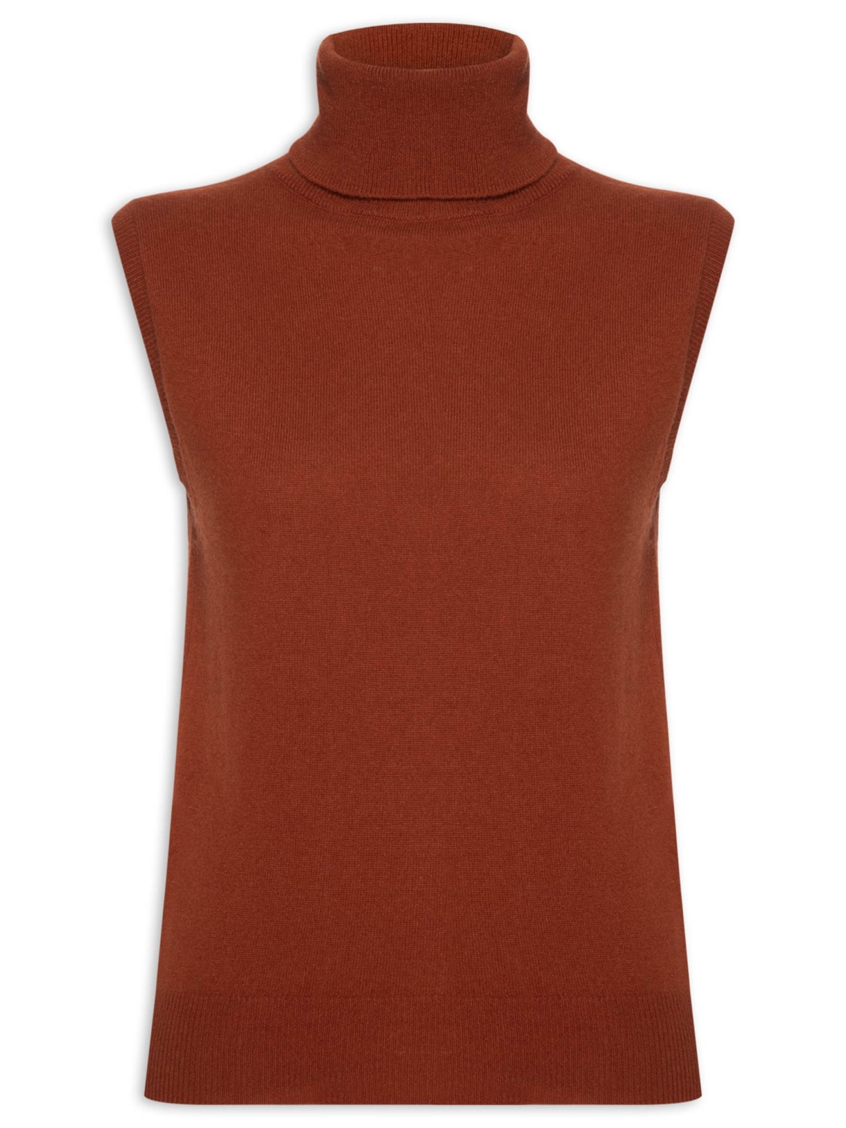 Blusa Feminina Gola Alta Puro Cashmere Marrom '2Essential