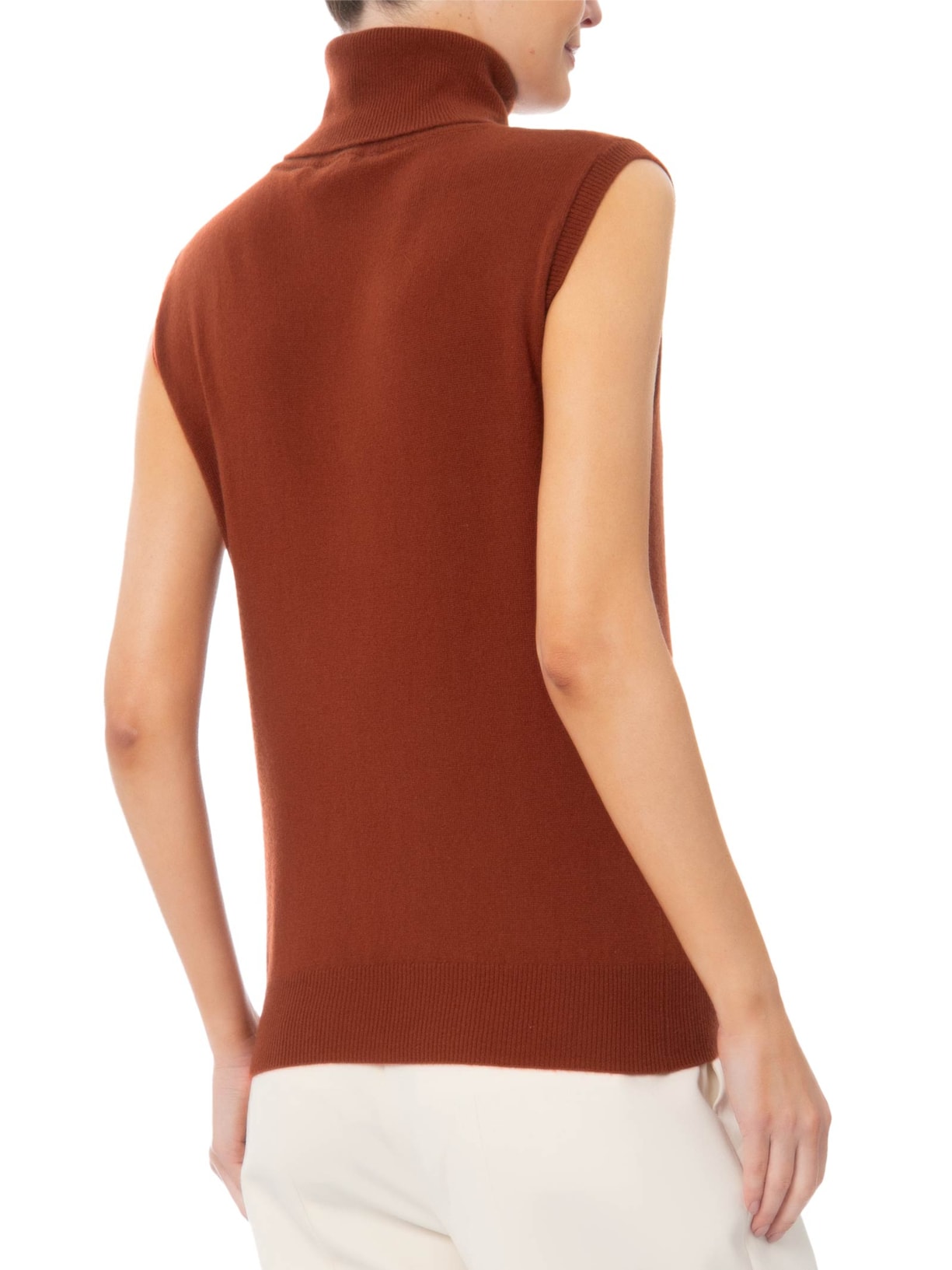 Blusa Feminina Gola Alta Puro Cashmere Marrom '2Essential