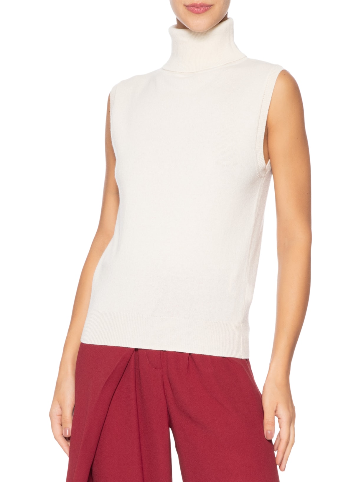Blusa Feminina Gola Alta Puro Cashmere Off White '2Essential