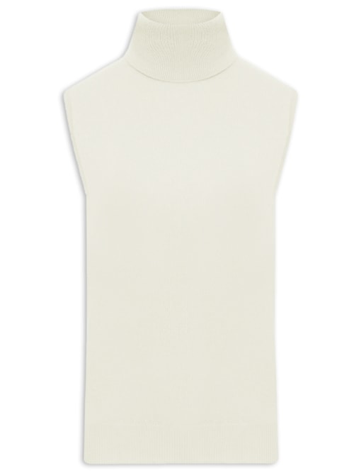 Blusa Feminina Gola Alta Puro Cashmere - Off White