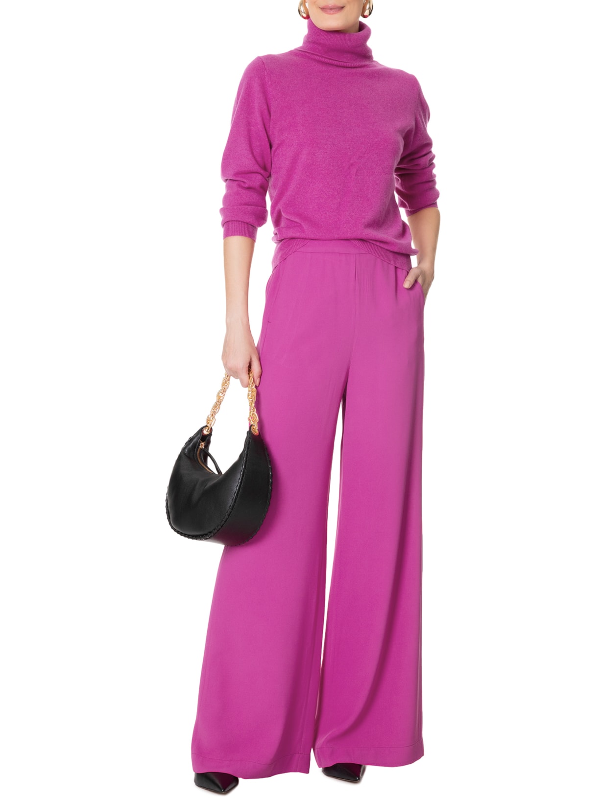 Blusa Feminina Gola Alta Puro Cashmere Roxo '2Essential