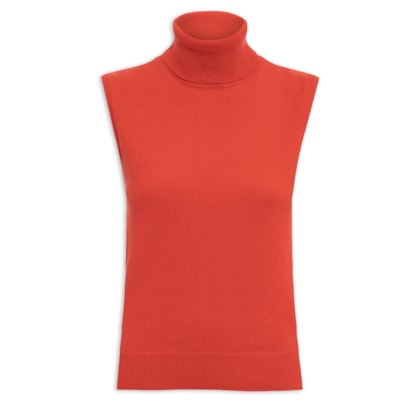 Blusa Feminina Gola Alta Puro Cashmere - Vermelho