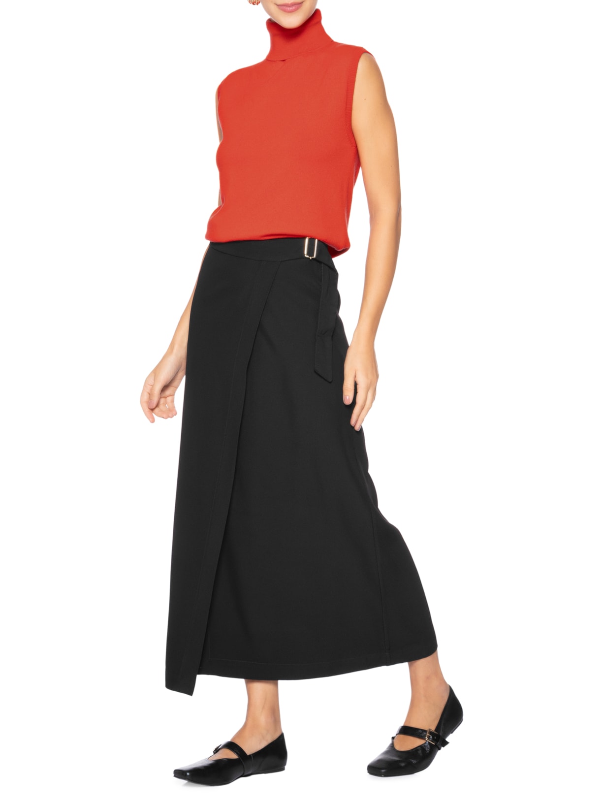 Blusa Feminina Gola Alta Puro Cashmere Vermelho '2Essential