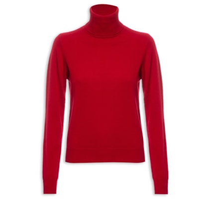 Blusa Feminina Gola Alta Puro Cashmere - Vermelho