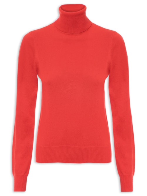 Blusa Feminina Gola Alta Puro Cashmere - Vermelho