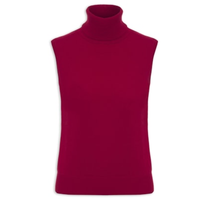 Blusa Feminina Gola Alta Puro Cashmere - Vermelho