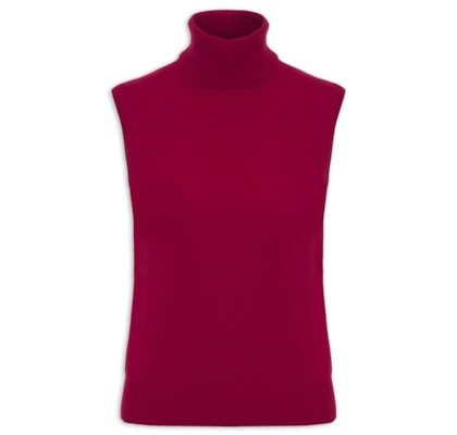 Blusa Feminina Gola Alta Puro Cashmere - Vermelho
