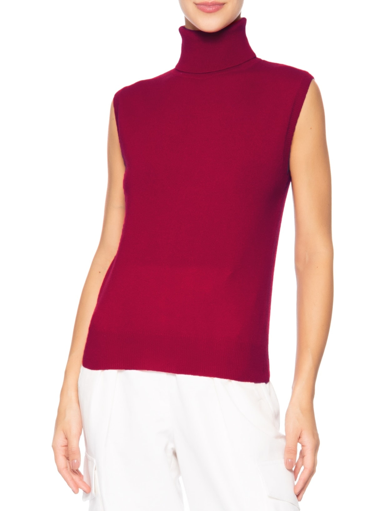 Blusa Feminina Gola Alta Puro Cashmere Vermelho '2Essential