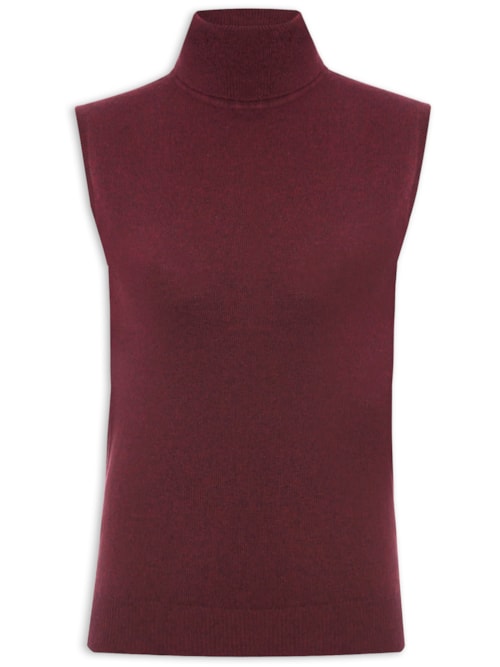 Blusa Feminina Gola Alta Puro Cashmere - Vinho