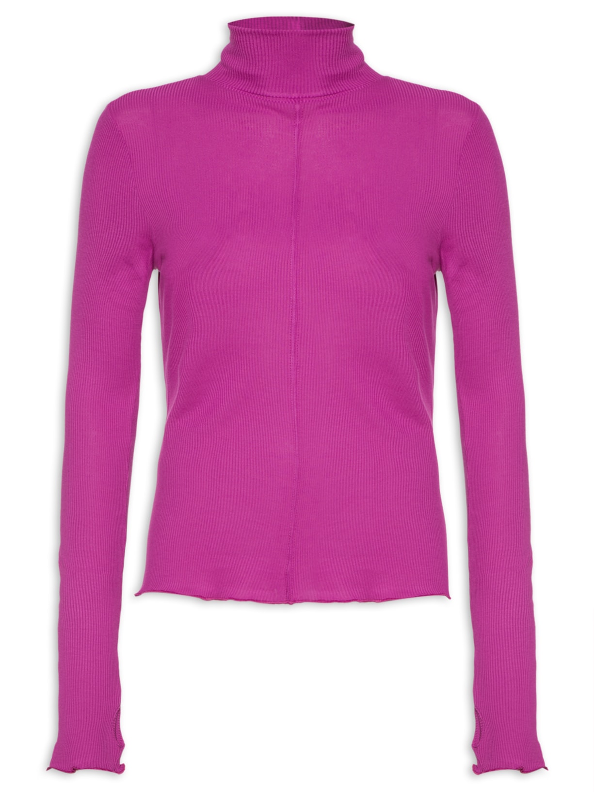 Blusa Feminina Gola Alta Recorte Central - Rosa