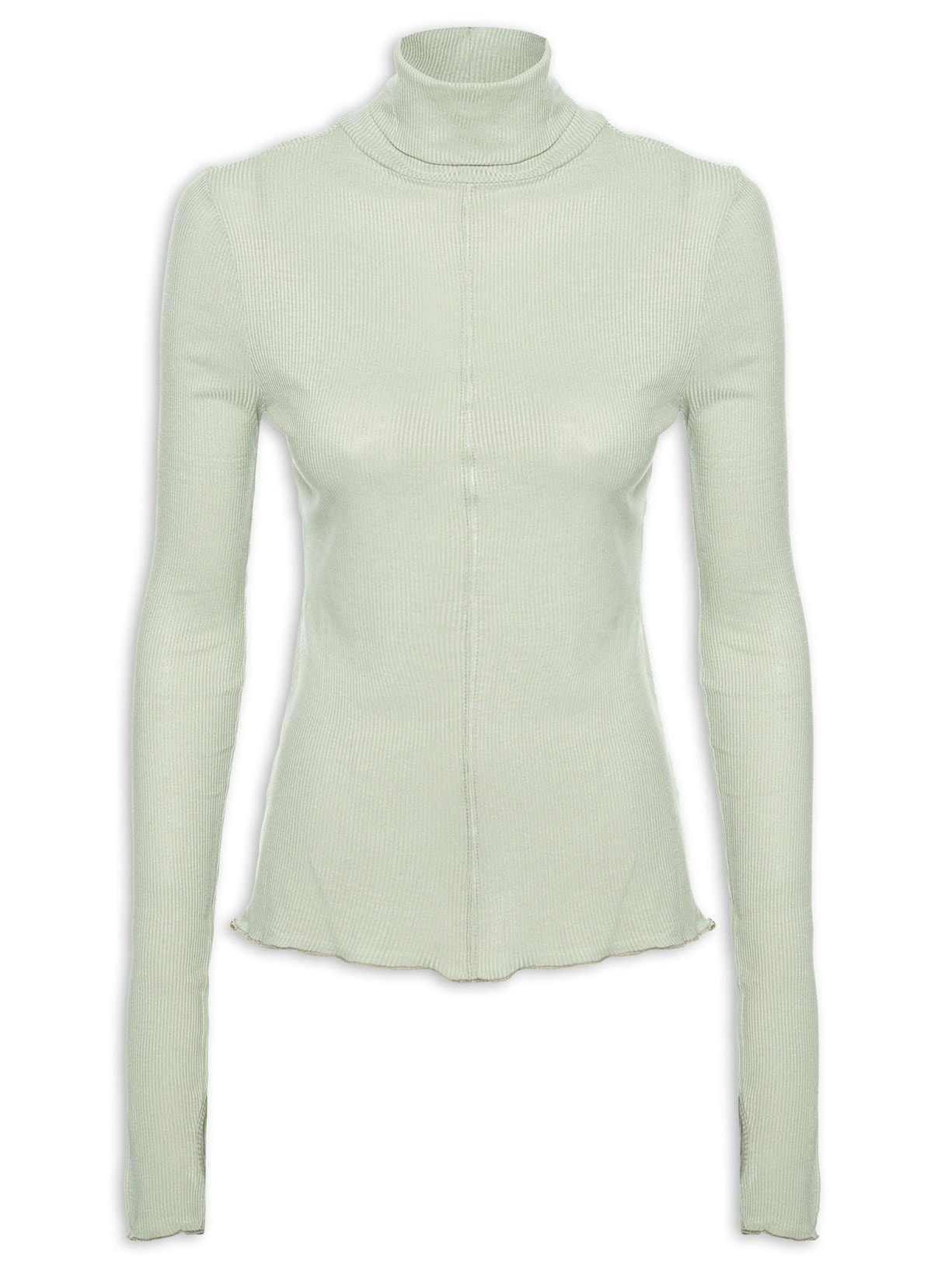 Blusa Feminina Gola Alta Recorte Central - Verde