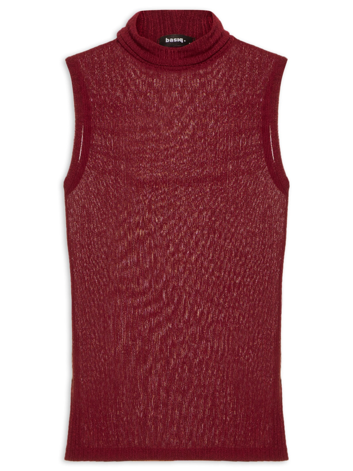 Blusa Feminina Gola Alta Texturizada Vinho Basiq