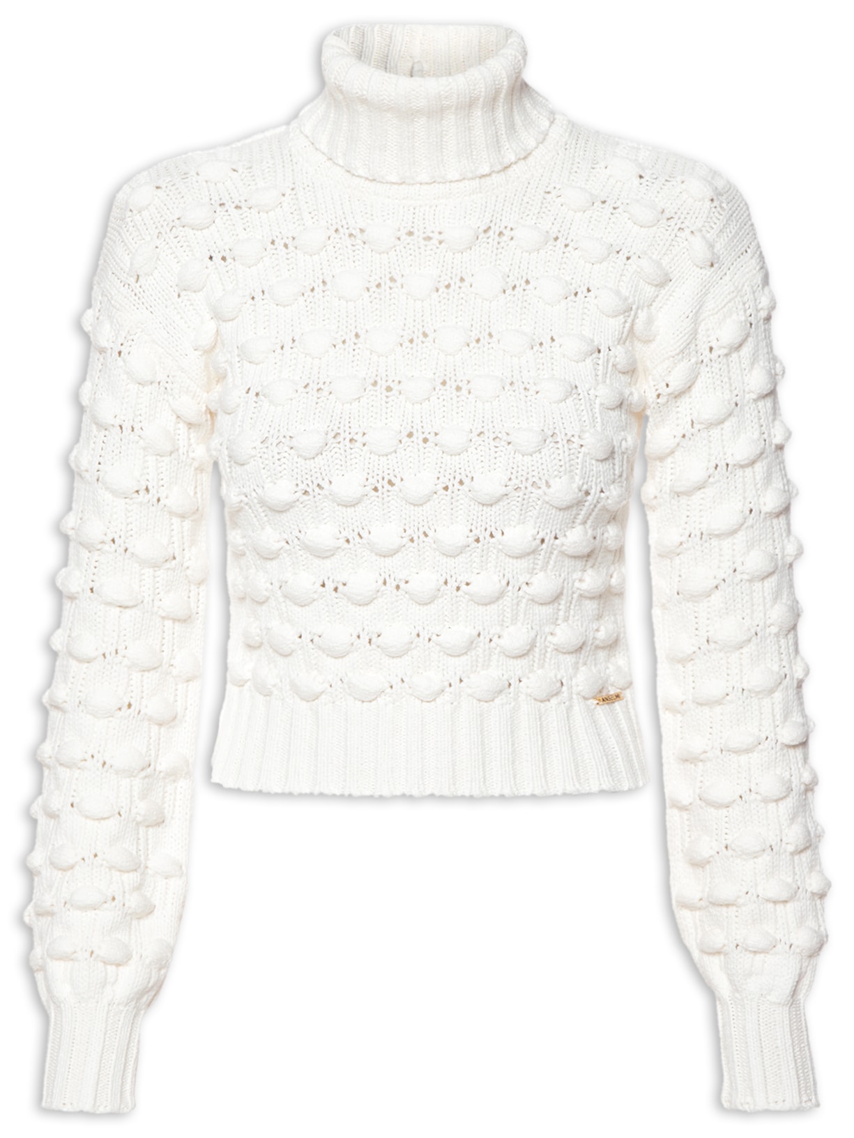 Blusa Feminina Gola Alta Tricot - Off White