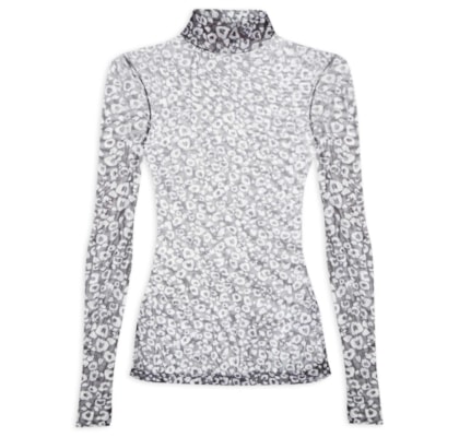 Blusa Feminina Gola Alta Tule Onça Cronos - Preto