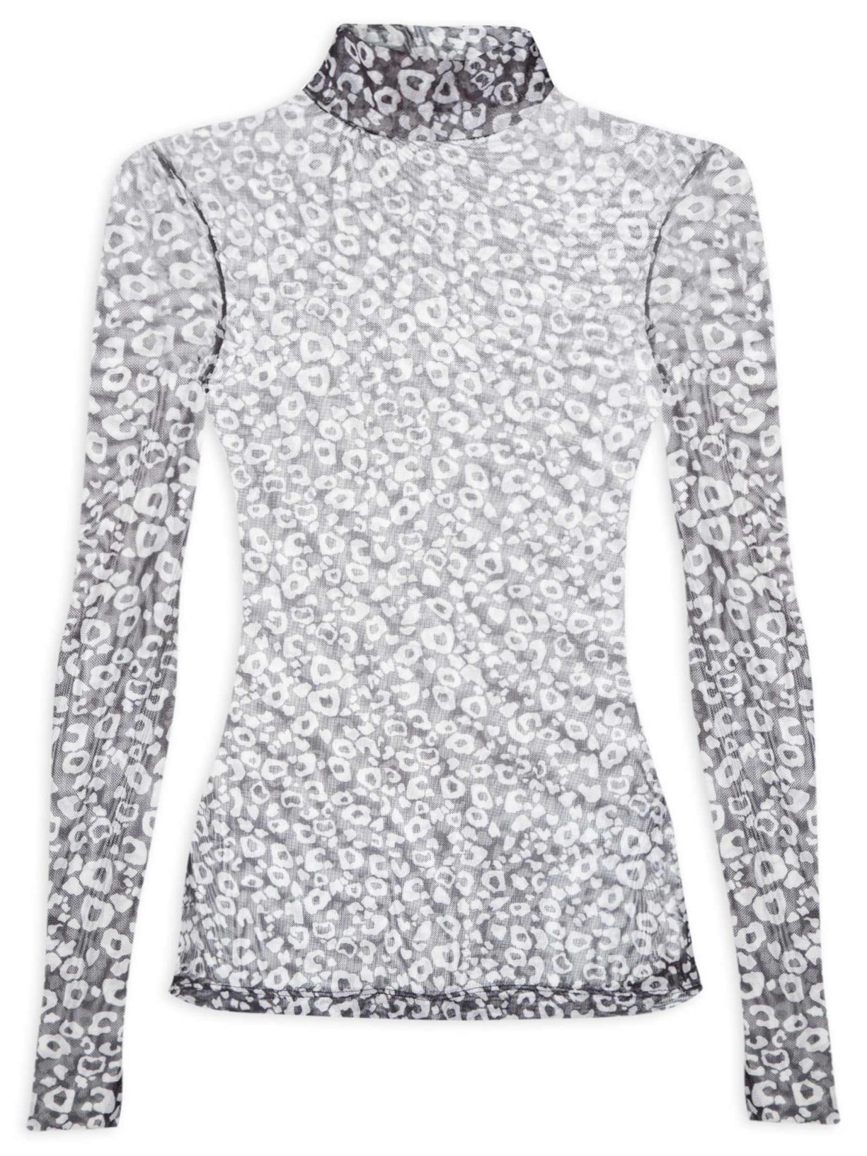 Blusa Feminina Gola Alta Tule Onça Cronos - Preto