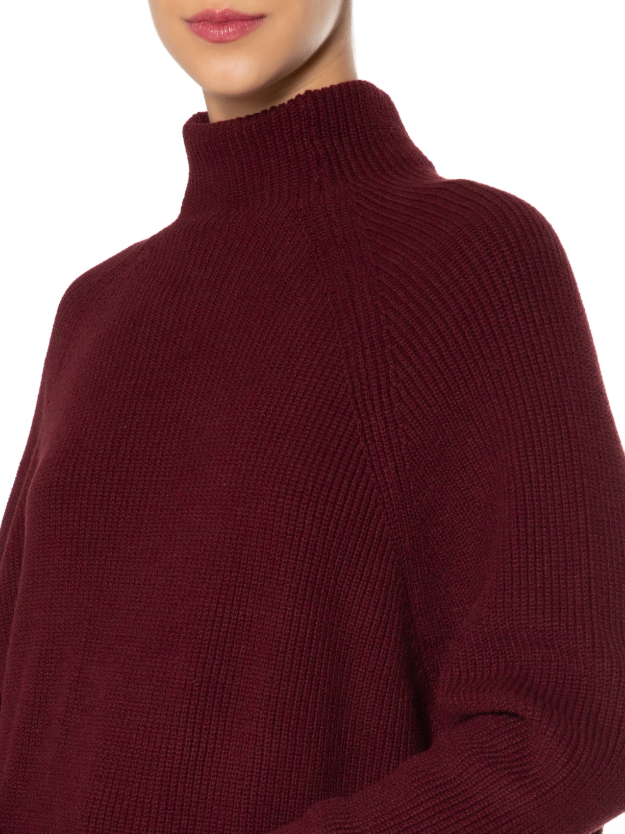 Blusa Feminina Gola Alta Vinho Anselmi