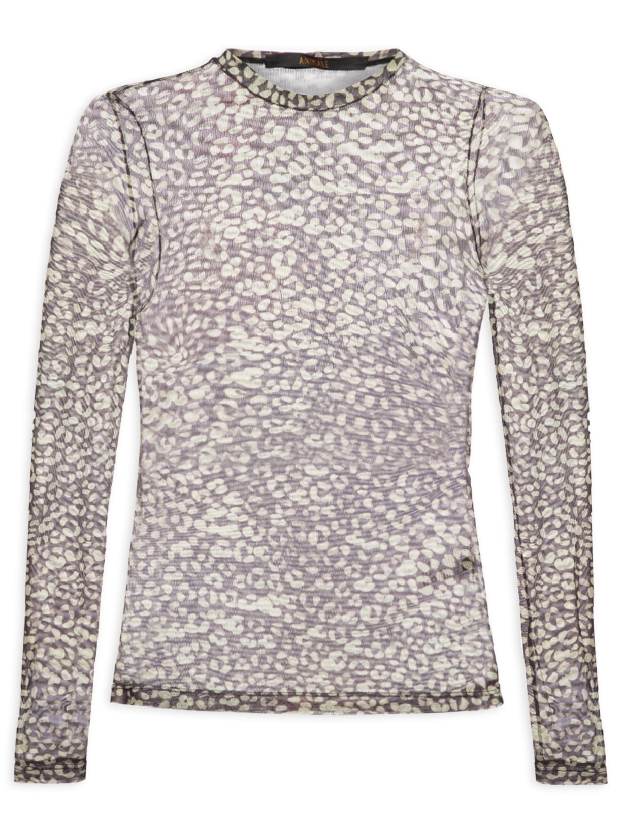 Blusa Feminina Gola Careca De Tule Onça - Verde