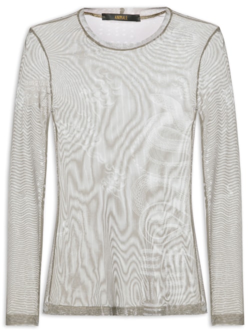 Blusa Feminina Gola Careca De Tule - Verde