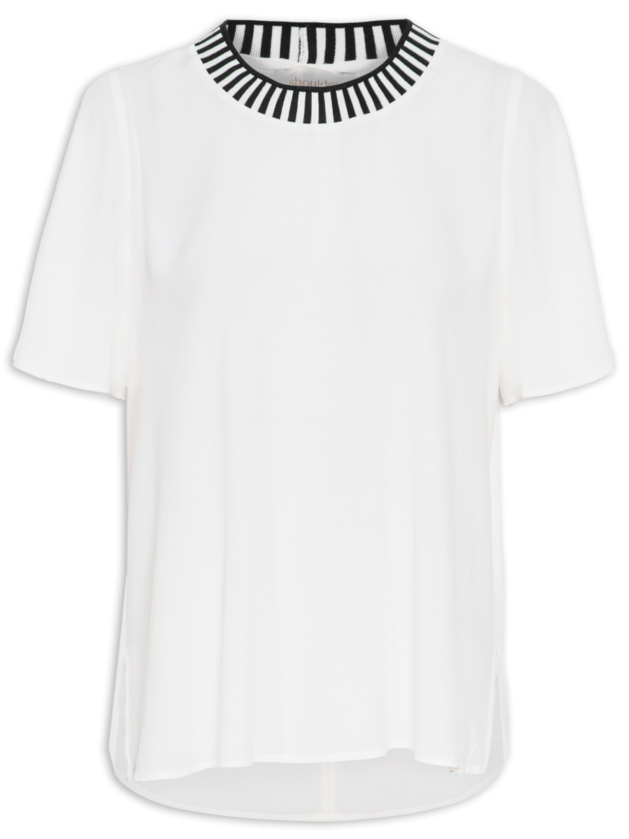 Blusa Feminina Gola De Retilínea - Branca