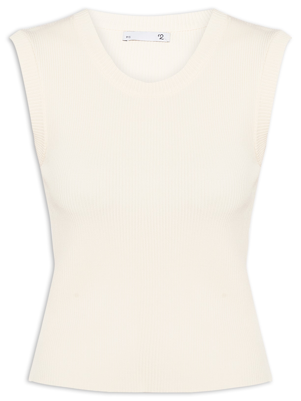 Blusa Feminina Gola em U em Tricot - Bege