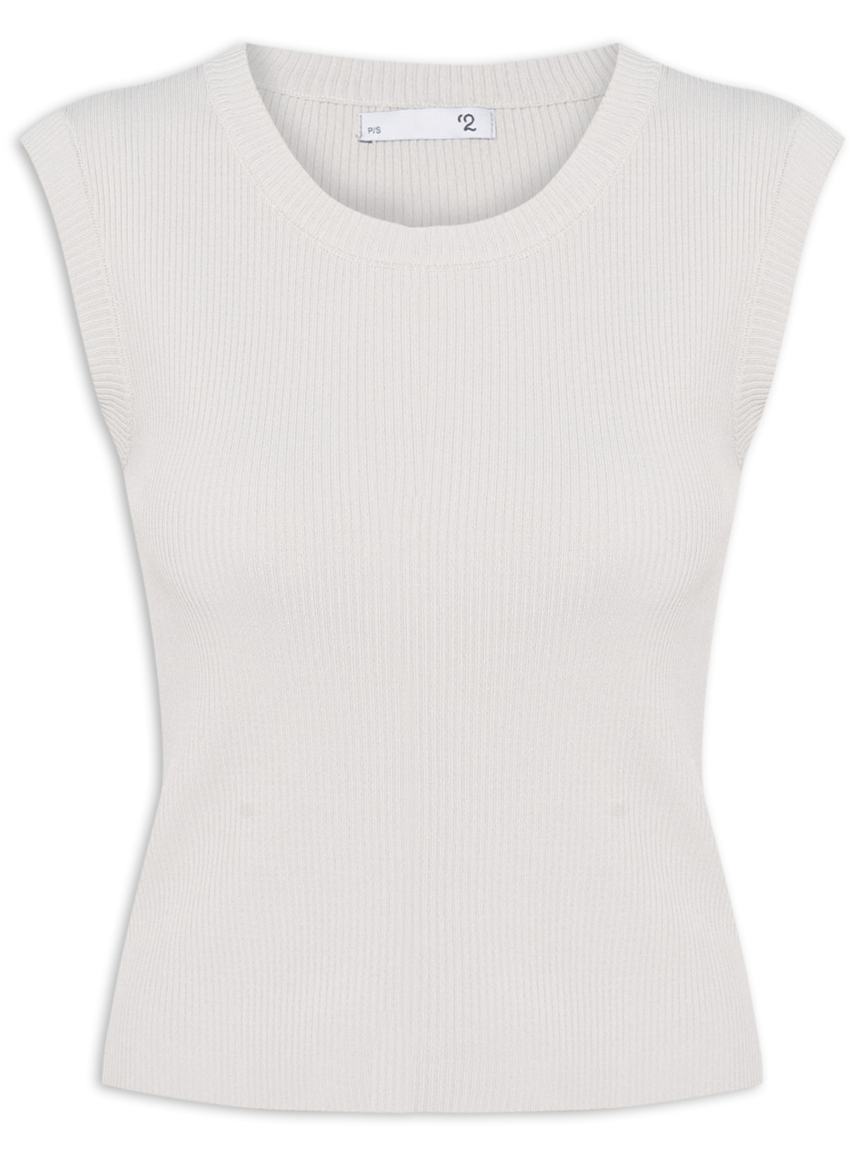 Blusa Feminina Gola em U em Tricot - Cinza