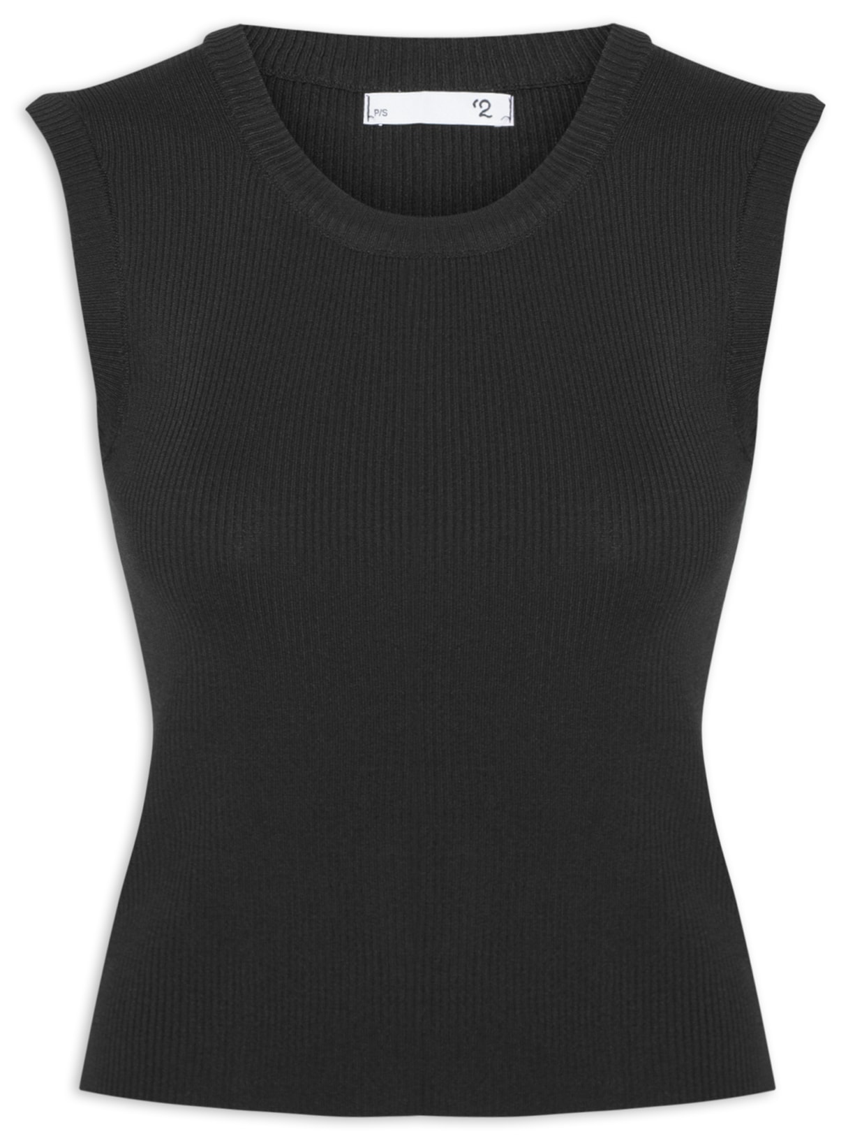 Blusa Feminina Gola em U em Tricot - Preto