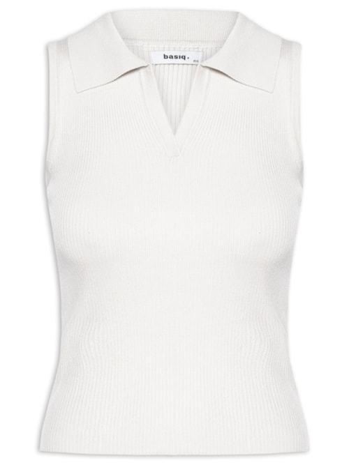 Blusa Feminina Gola Esporte Tricot - Off White