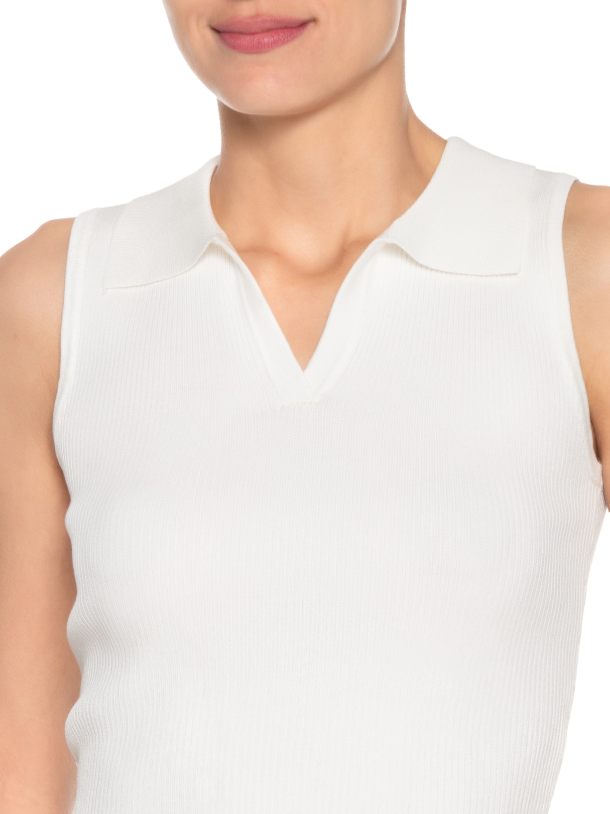 Blusa Feminina Gola Esporte Tricot Off White Basiq