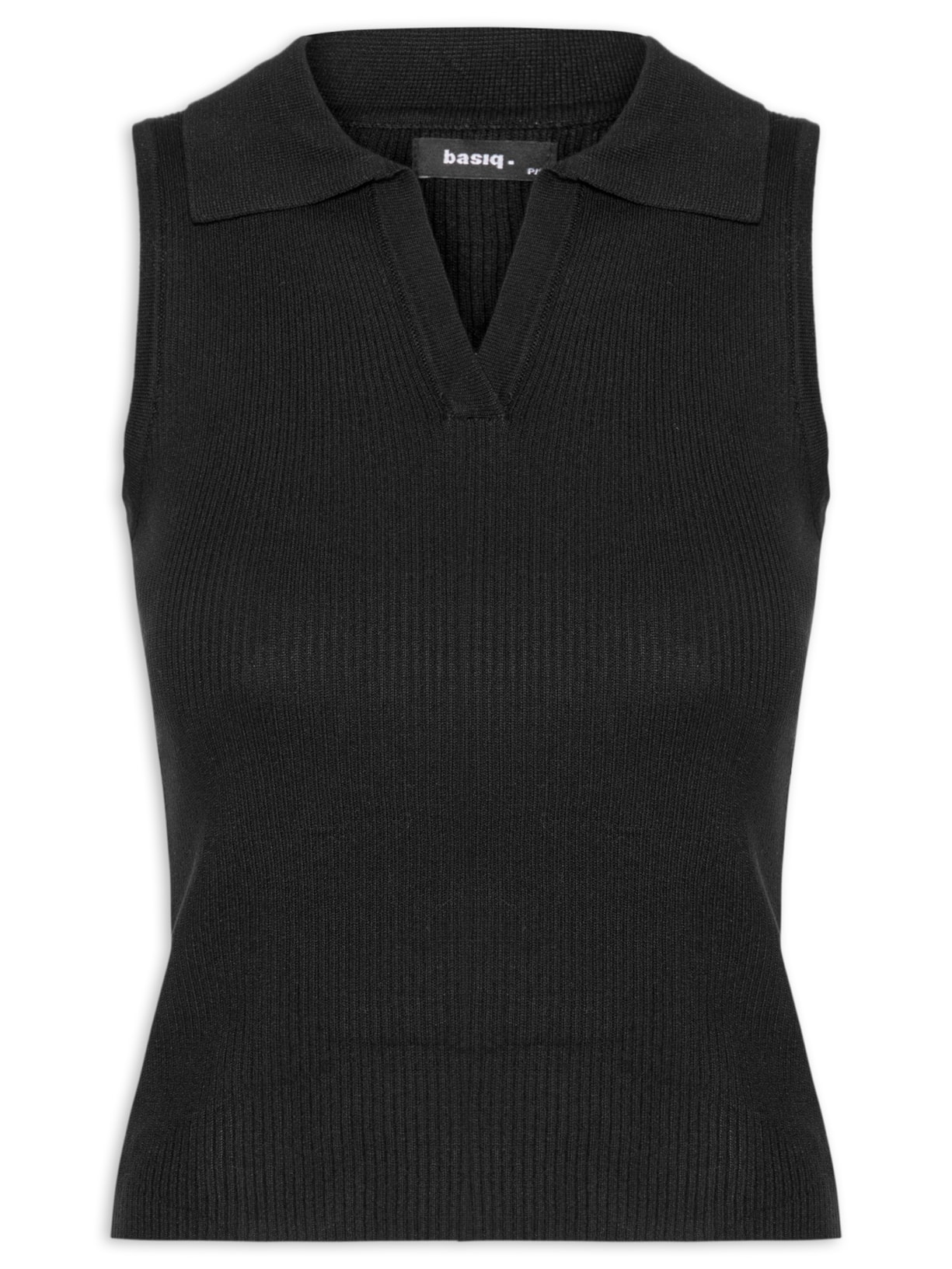 Blusa Feminina Gola Esporte Tricot - Preto
