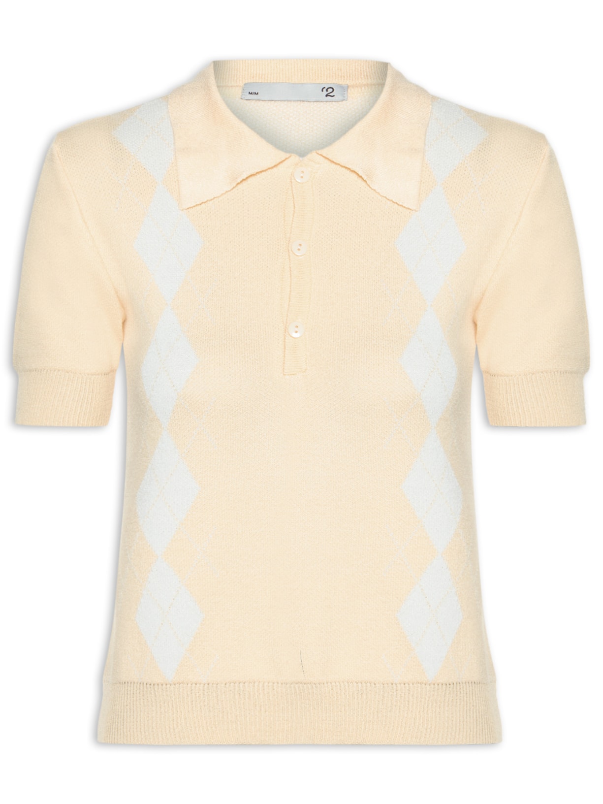 Blusa Feminina Gola Polo Em Tricot - Amarelo