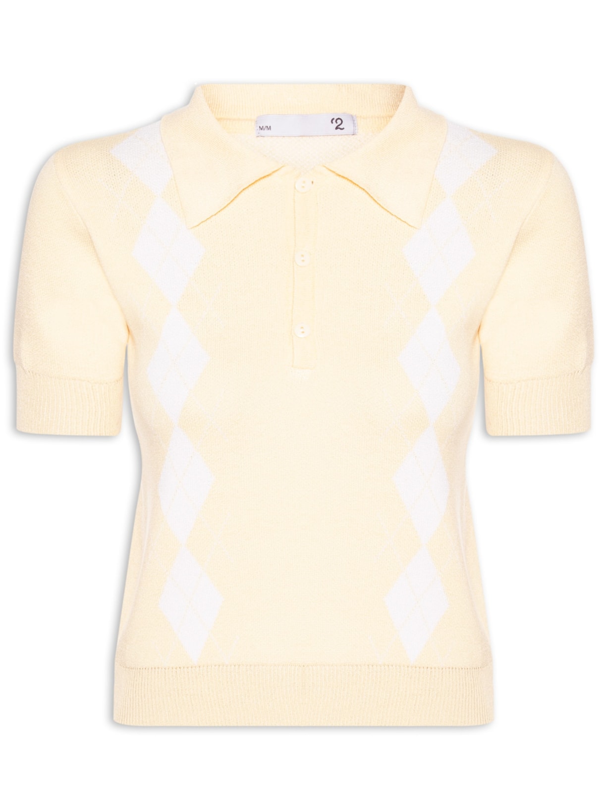 Blusa Feminina Gola Polo Em Tricot Amarelo '2Essential