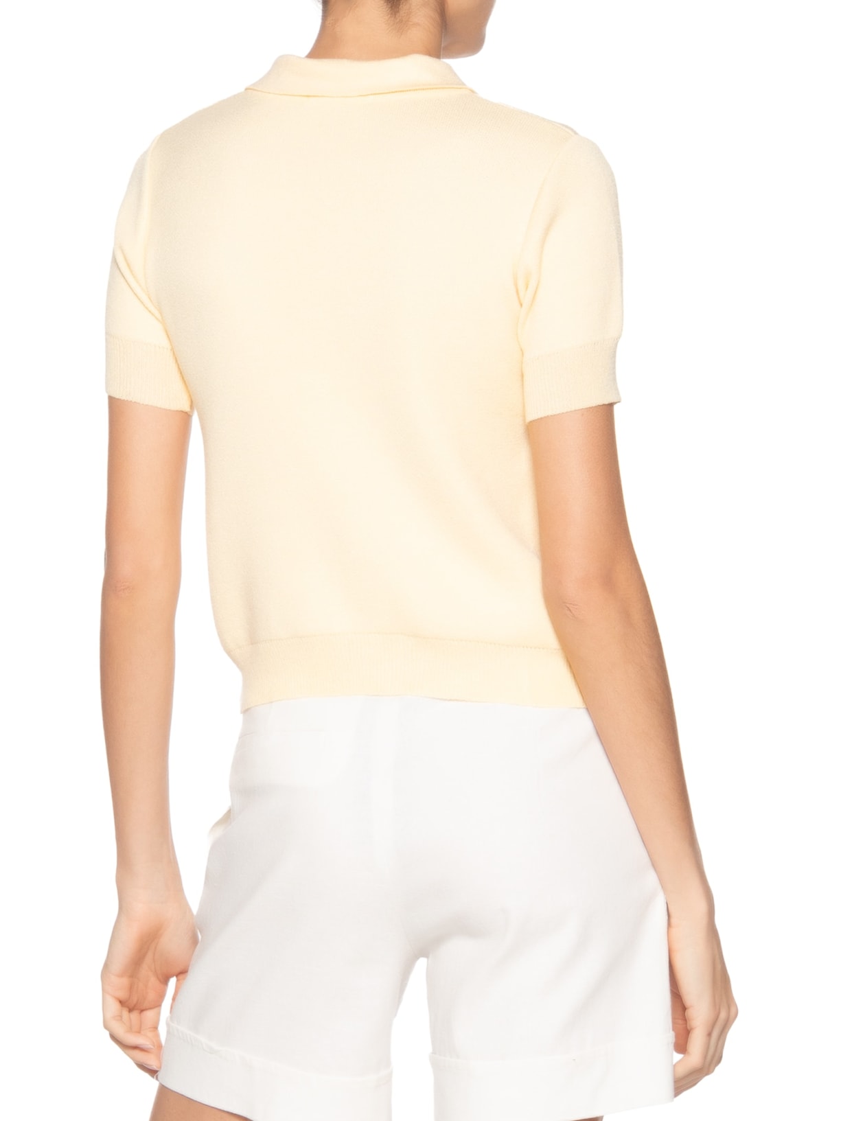 Blusa Feminina Gola Polo Em Tricot Amarelo '2Essential