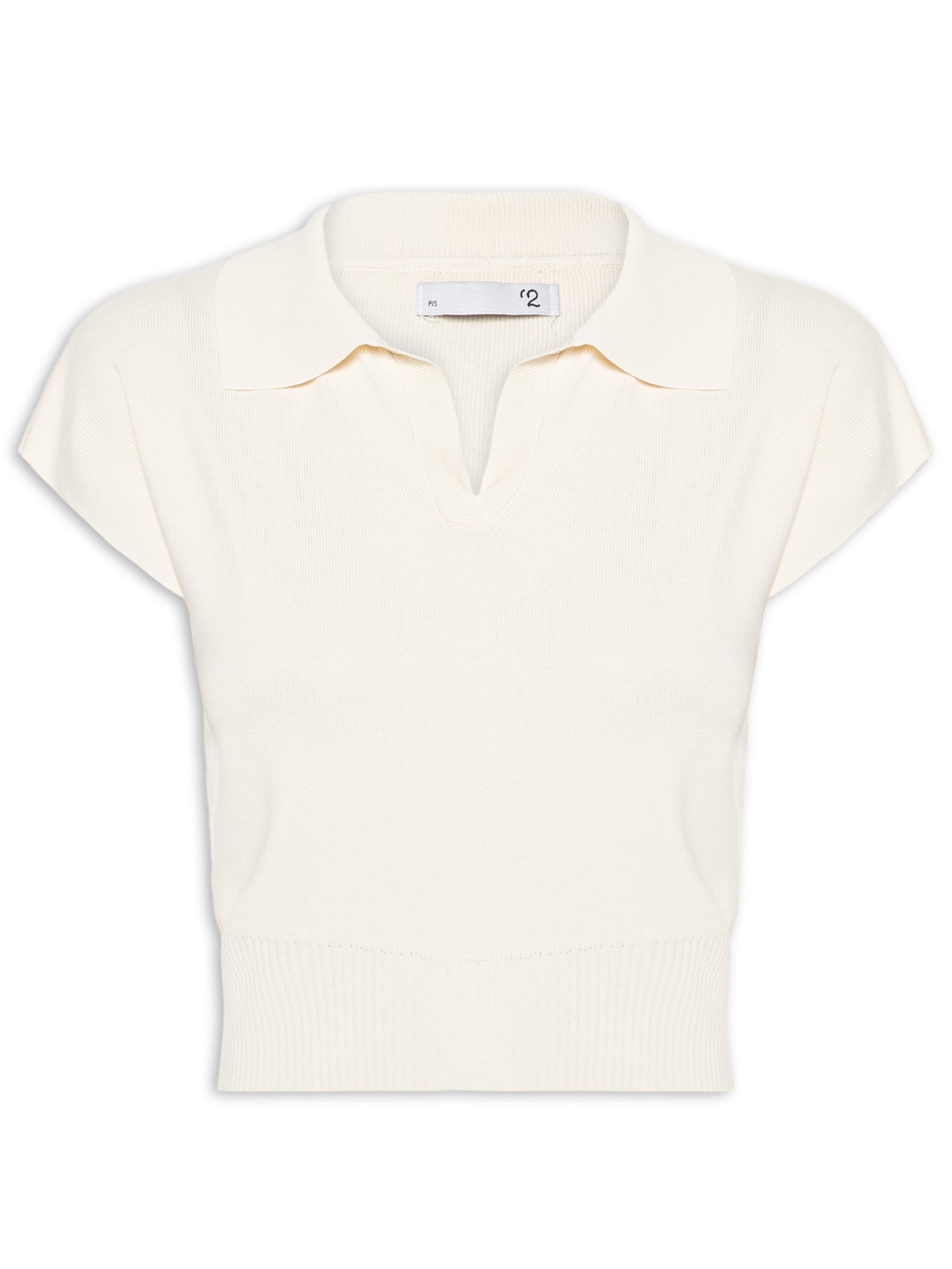 Blusa Feminina Gola Polo Em Tricot - Off White