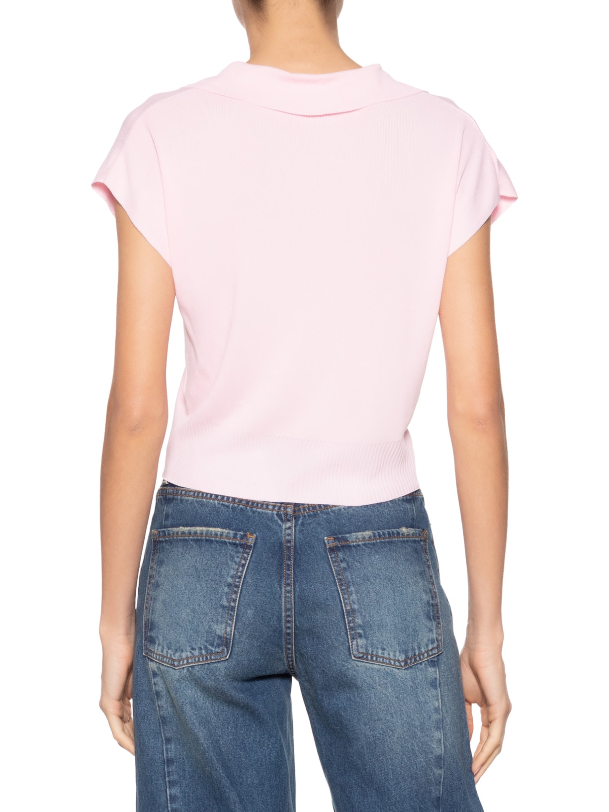 Blusa Feminina Gola Polo Em Tricot Rosa '2Essential