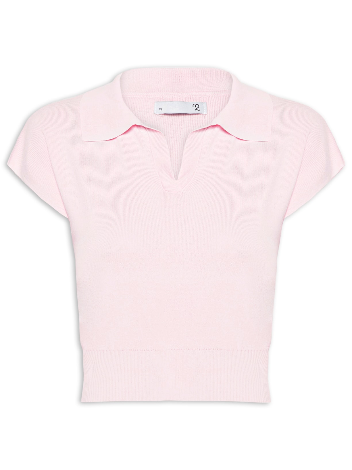 Blusa Feminina Gola Polo Em Tricot Rosa '2Essential