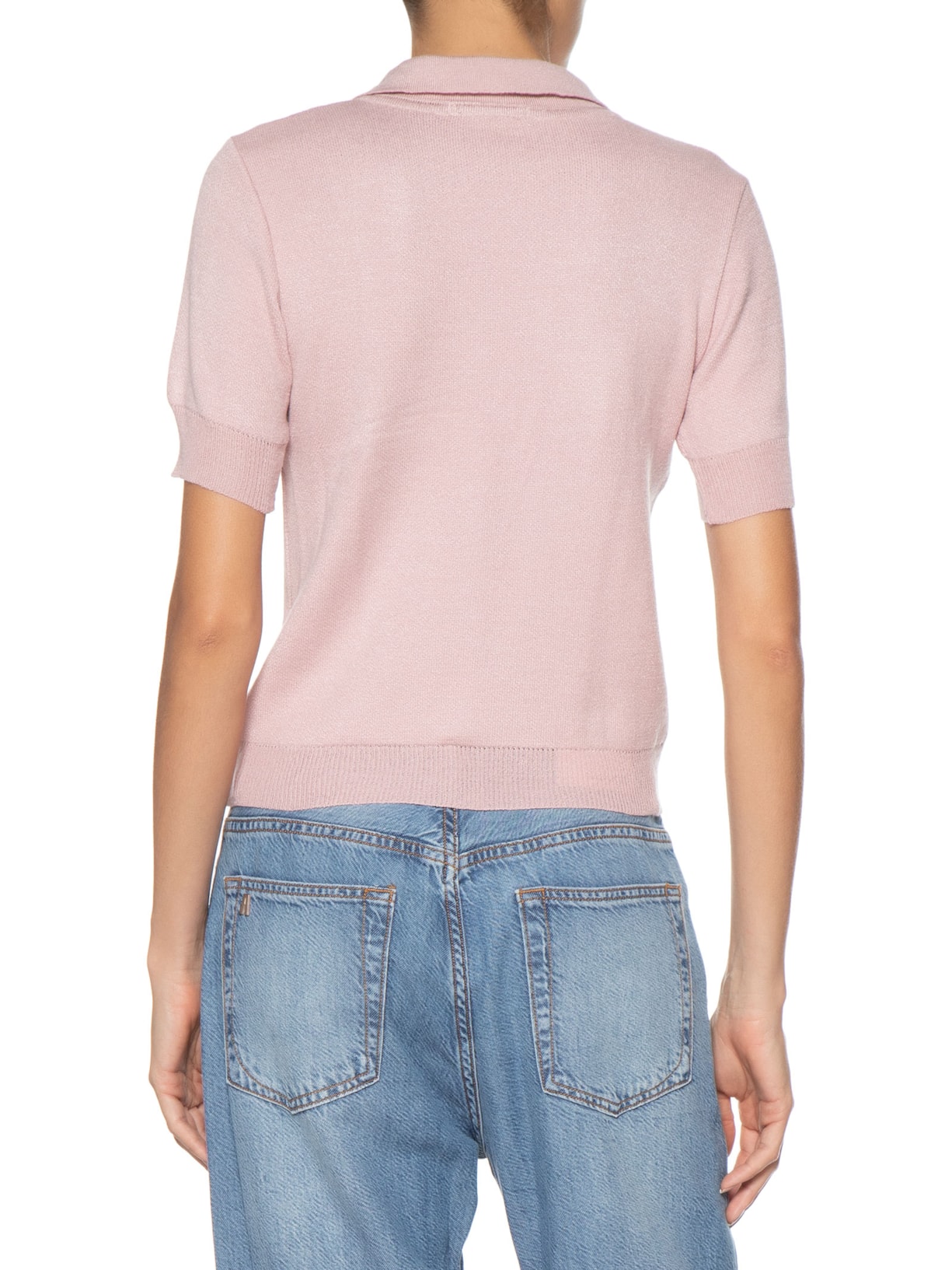 Blusa Feminina Gola Polo Em Tricot Rosa '2Essential
