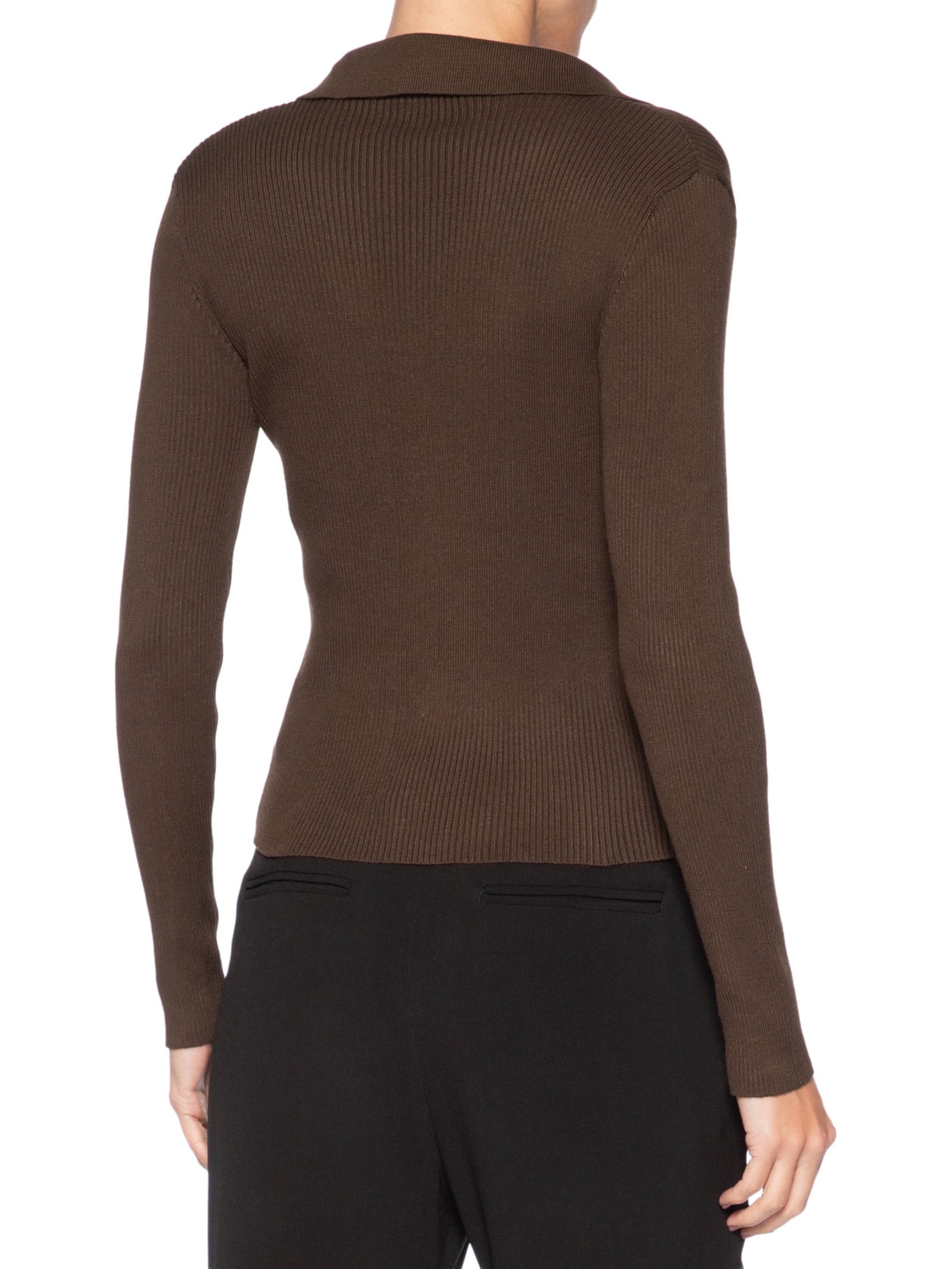 Blusa Feminina Gola Polo em Tricot – Marrom '2Essential