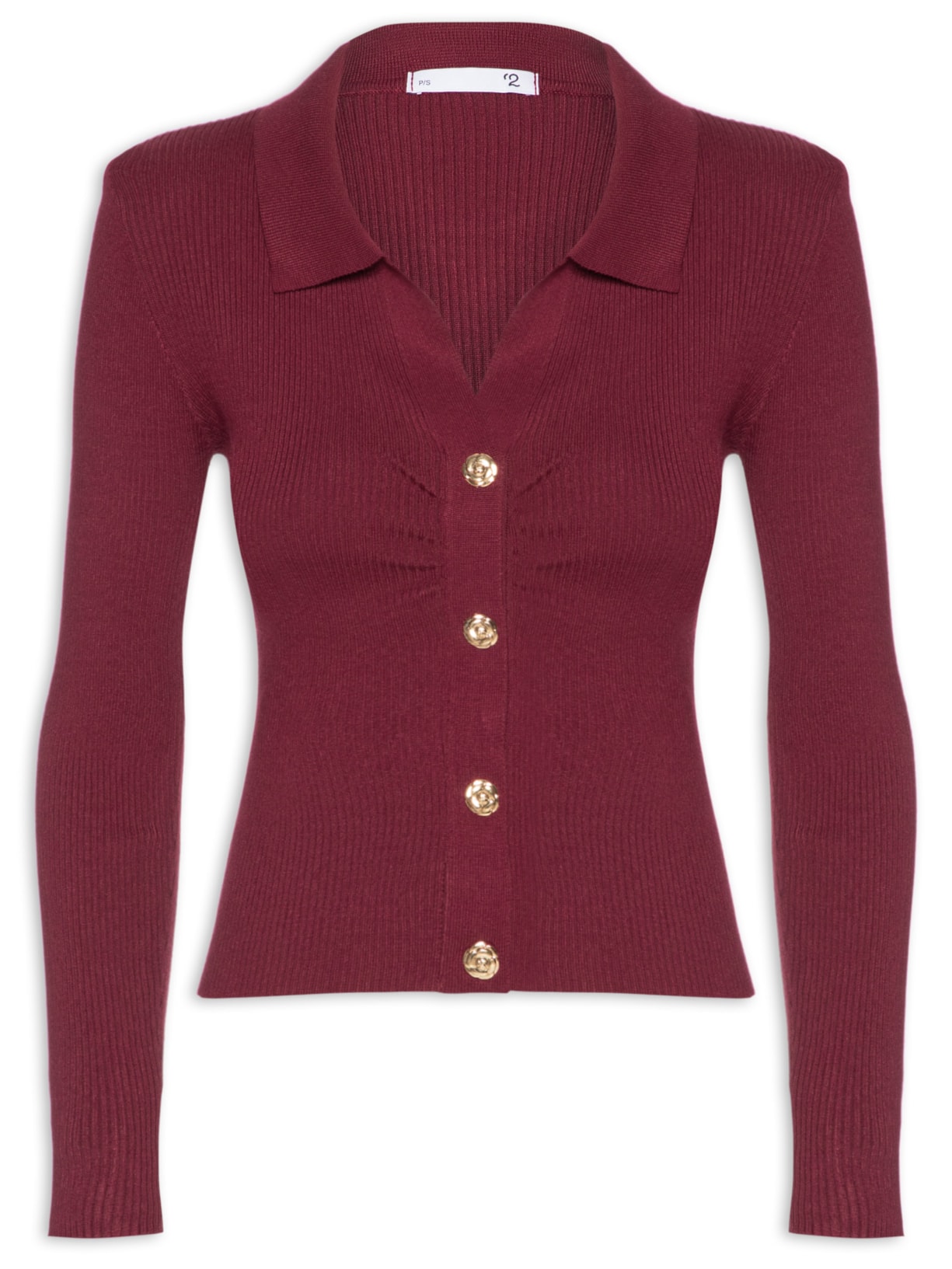 Blusa Feminina Gola Polo em Tricot – Vermelho