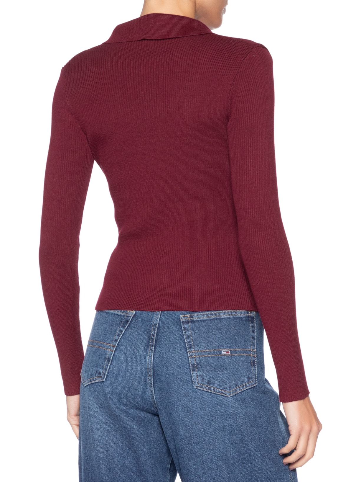 Blusa Feminina Gola Polo em Tricot – Vermelho '2Essential