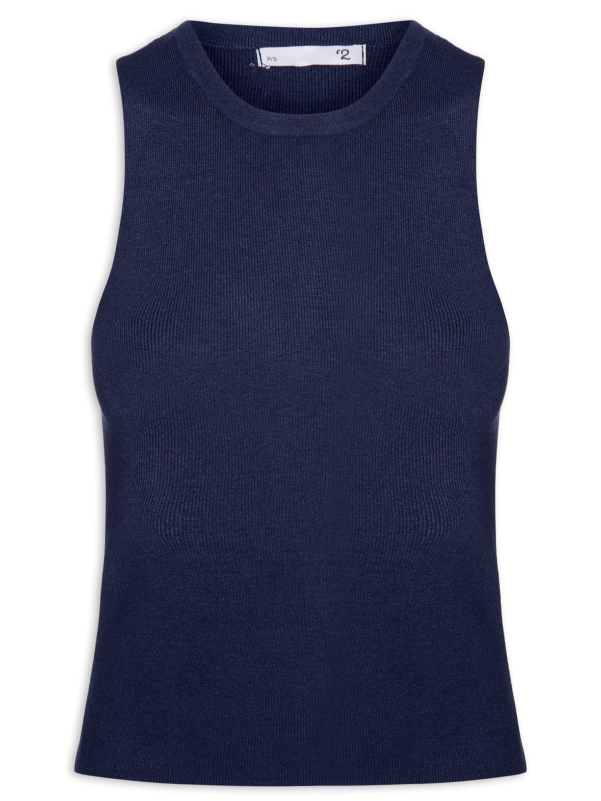 Blusa Feminina Gola Redonda Em Tricot - Azul