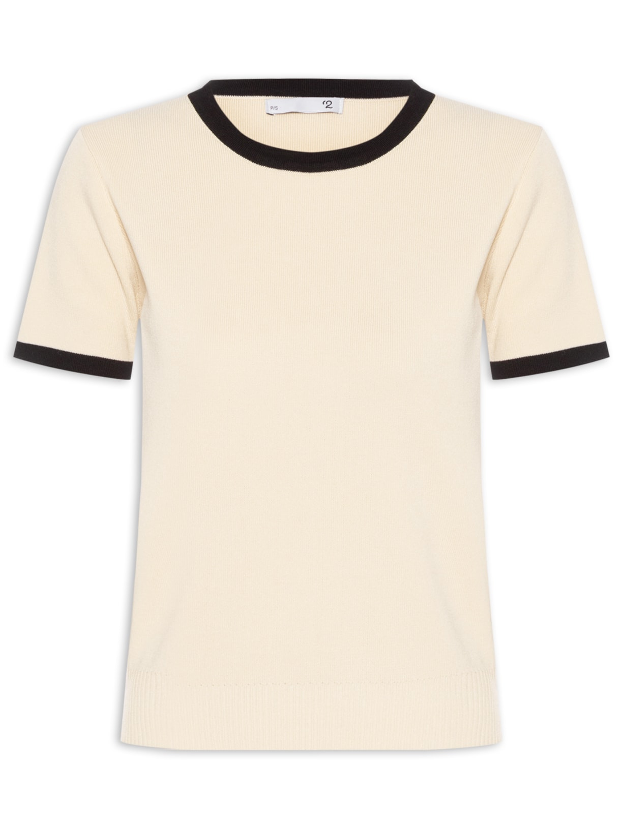 Blusa Feminina Gola Redonda Em Tricot - Bege