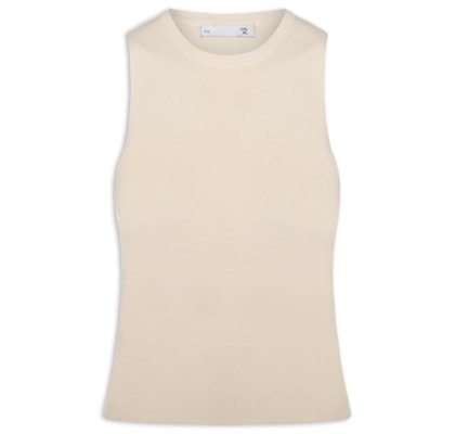 Blusa Feminina Gola Redonda Em Tricot - Bege