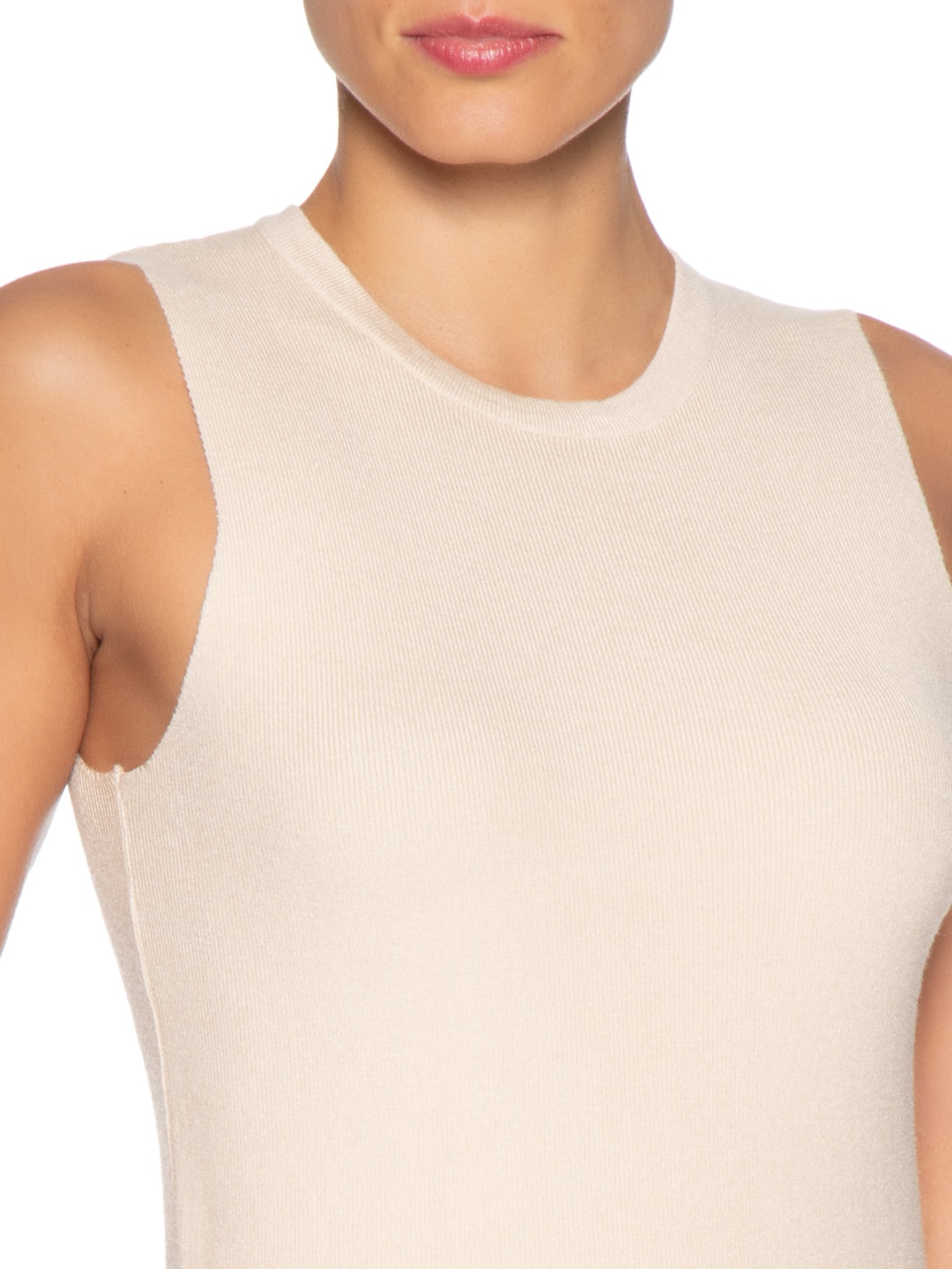 Blusa Feminina Gola Redonda Em Tricot Bege '2Essential