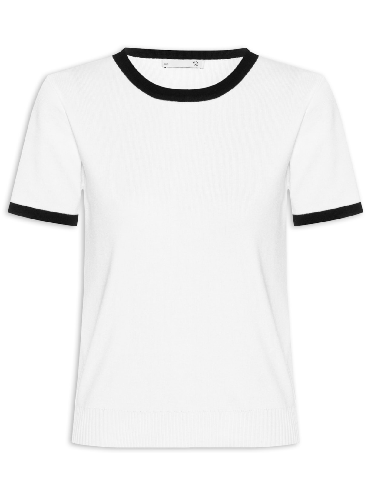 Blusa Feminina Gola Redonda Em Tricot - Branco