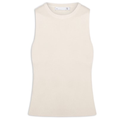 Blusa Feminina Gola Redonda Em Tricot - Off White