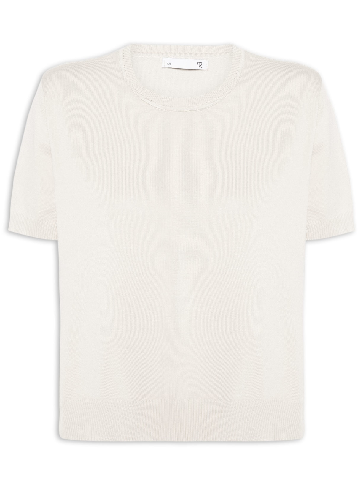 Blusa Feminina Gola Redonda em Tricot Off White '2Essential