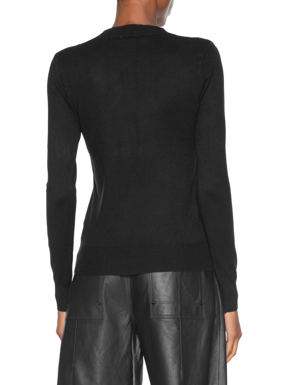 Blusa Feminina Gola Redonda Em Tricot Preto '2Essential