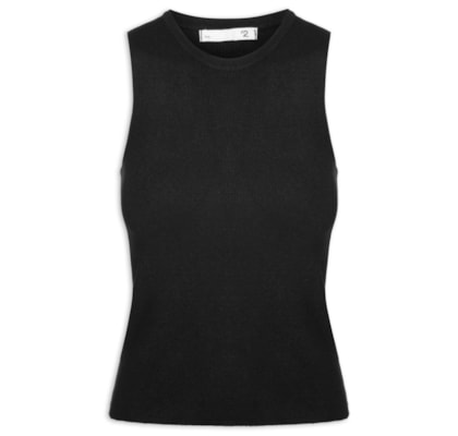Blusa Feminina Gola Redonda Em Tricot - Preto