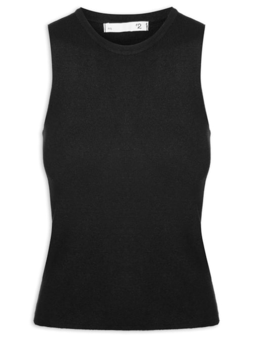 Blusa Feminina Gola Redonda Em Tricot - Preto