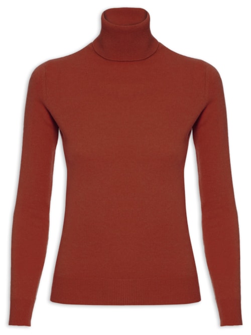 Blusa Feminina Gola Rolê Cashmere - Marrom